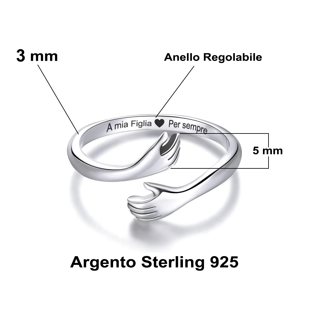 Anello da Donna in Argento Sterling 925 - A Mia Figlia