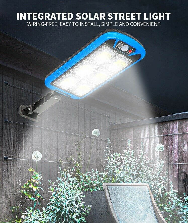 Lampione 150 led cob da esterno con pannello solare sensore movimento lampione
