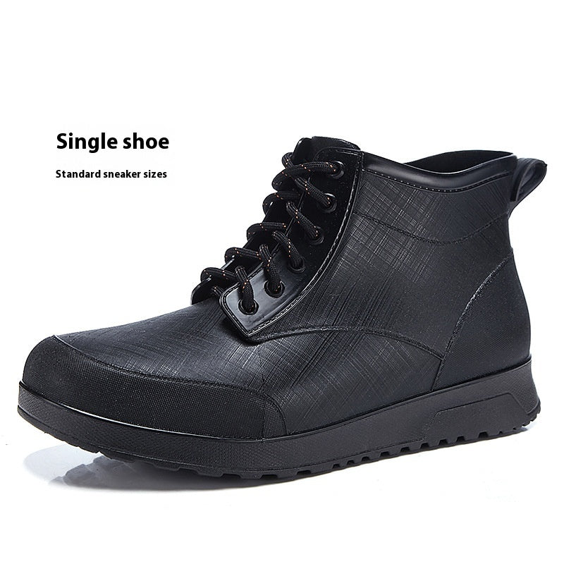 Fashion Tie Rain Boots Men's Outdoor Non-slip All-matching
