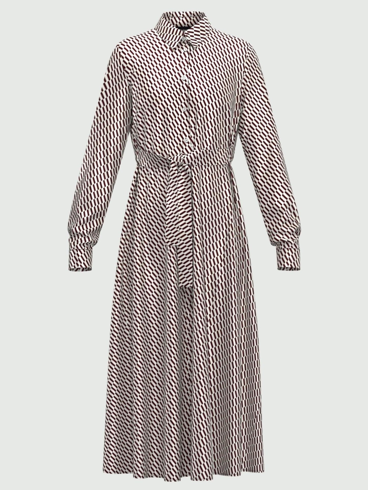 Emme Marella Abito in twill stampato Donna Comma Bordeaux