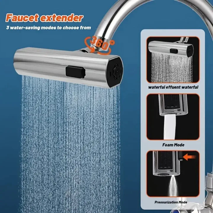 Rubinetto da Cucina 3 in 1 multifunzionale a cascata rotazione a 360 con 3 getti