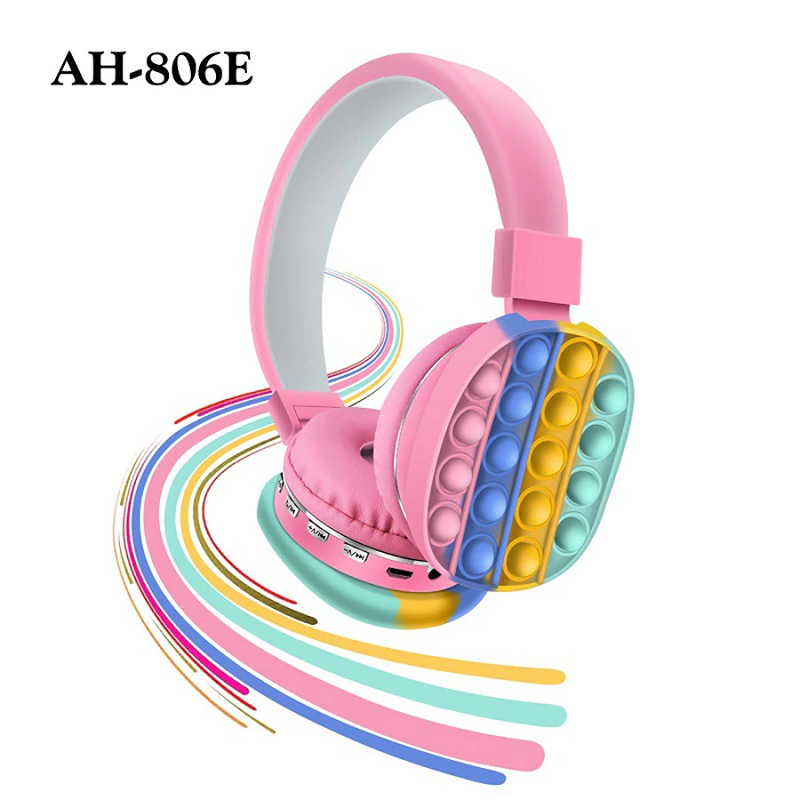 Cuffie Pippint Bambini con Microfono Bluetooth in Silicone colore arcobaleno