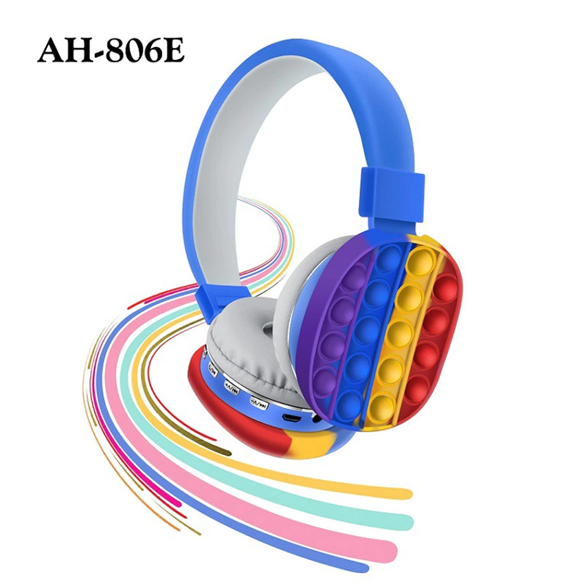 Cuffie Pippint Bambini con Microfono Bluetooth in Silicone colore arcobaleno