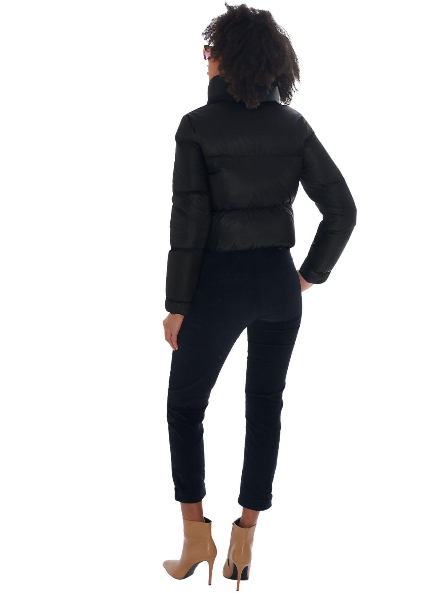 Yes Zee Giubbino Cropped Donna Nero