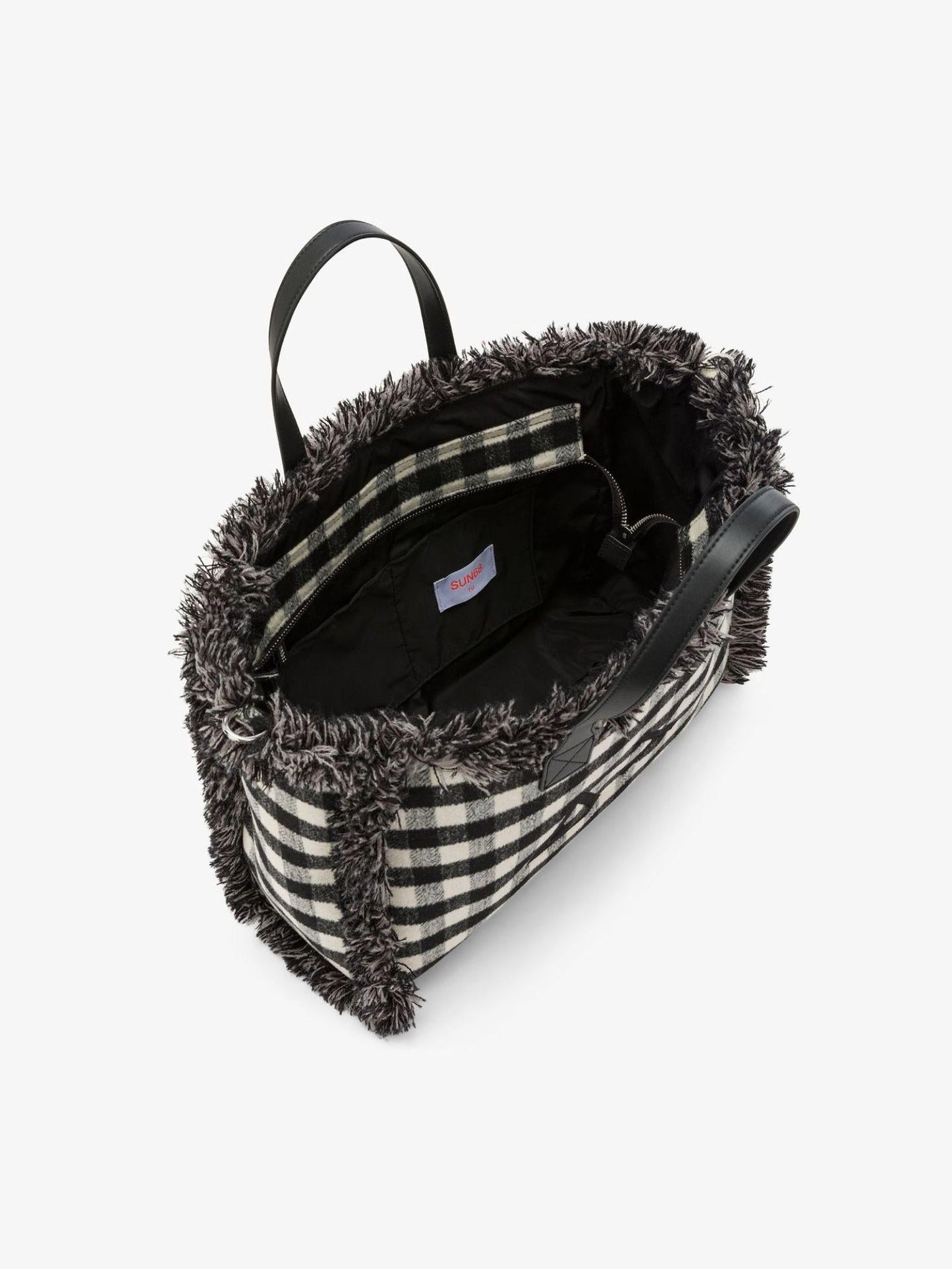 Sun68 Borsa Donna Cali Midi Tartan Nero
