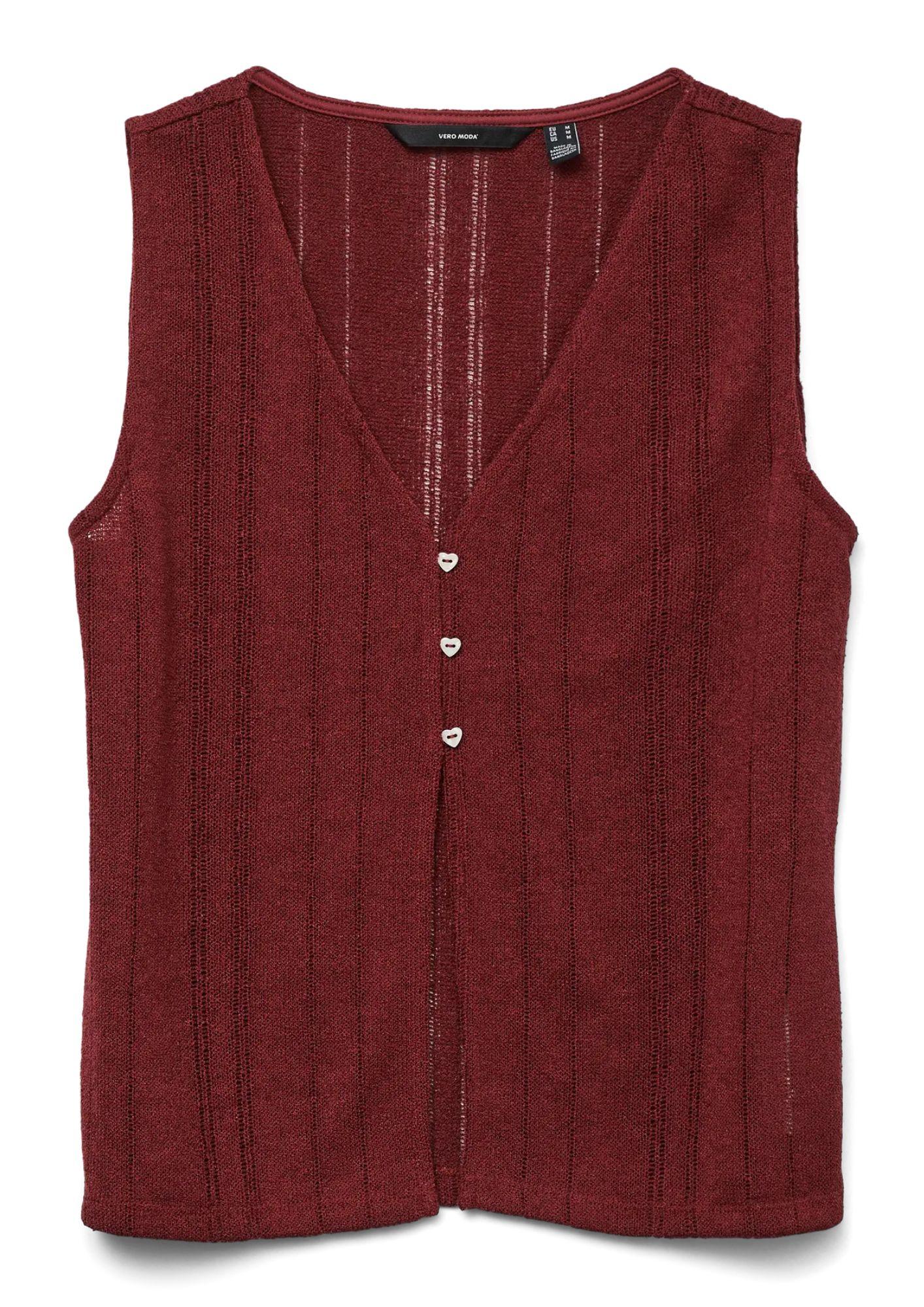 Vero Moda Top Donna Mea Con Scollo A V Bordeaux