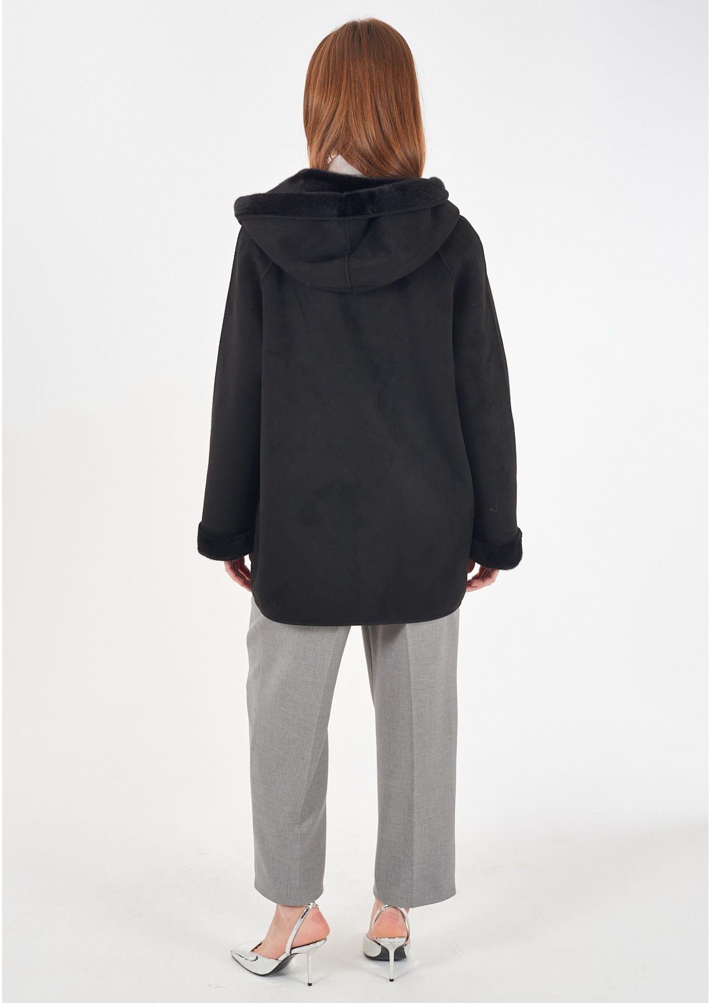 Yes Zee Cappotto Donna Nero