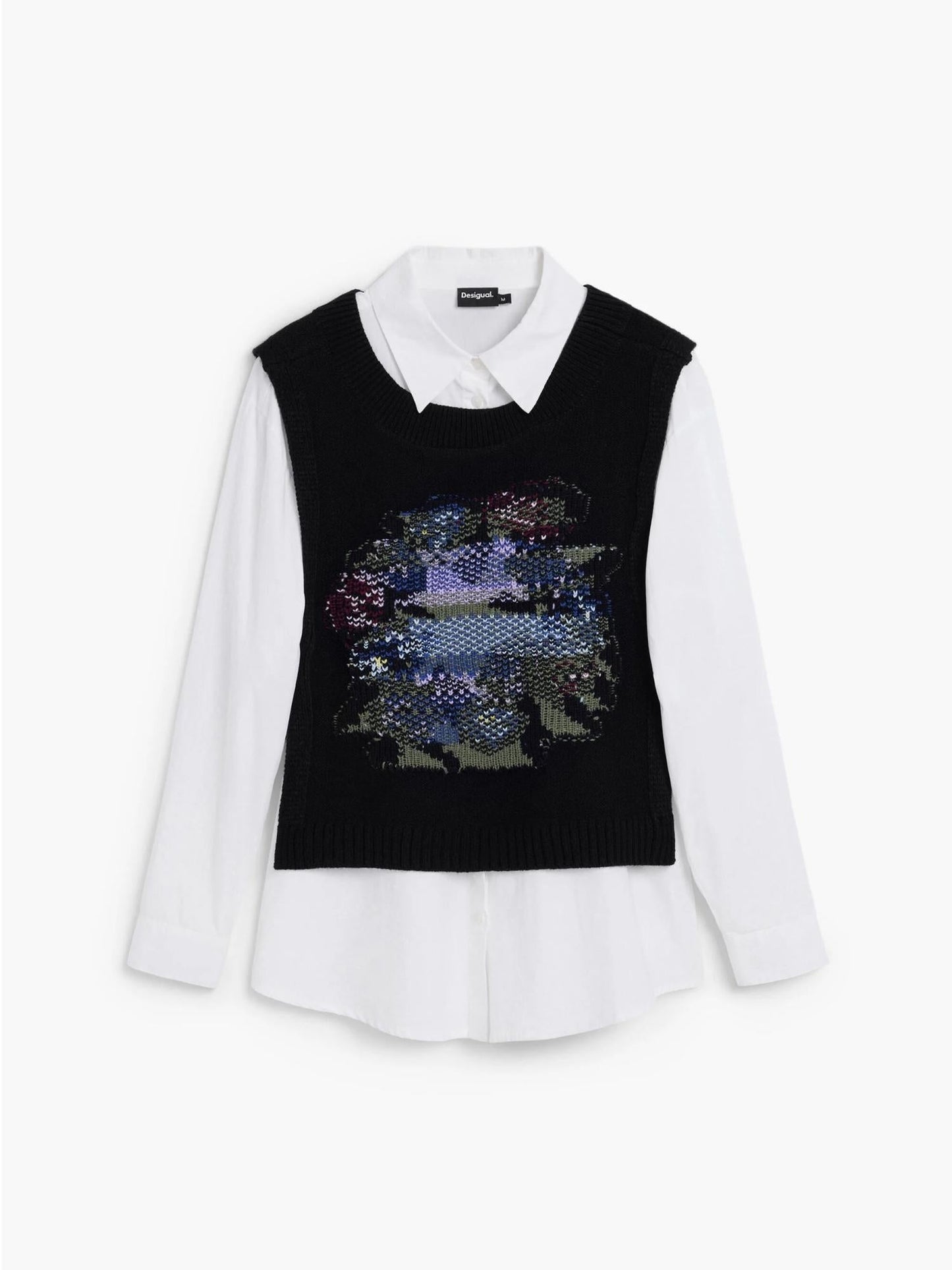Desigual Camicia 2in1 fiori Donna Bianco