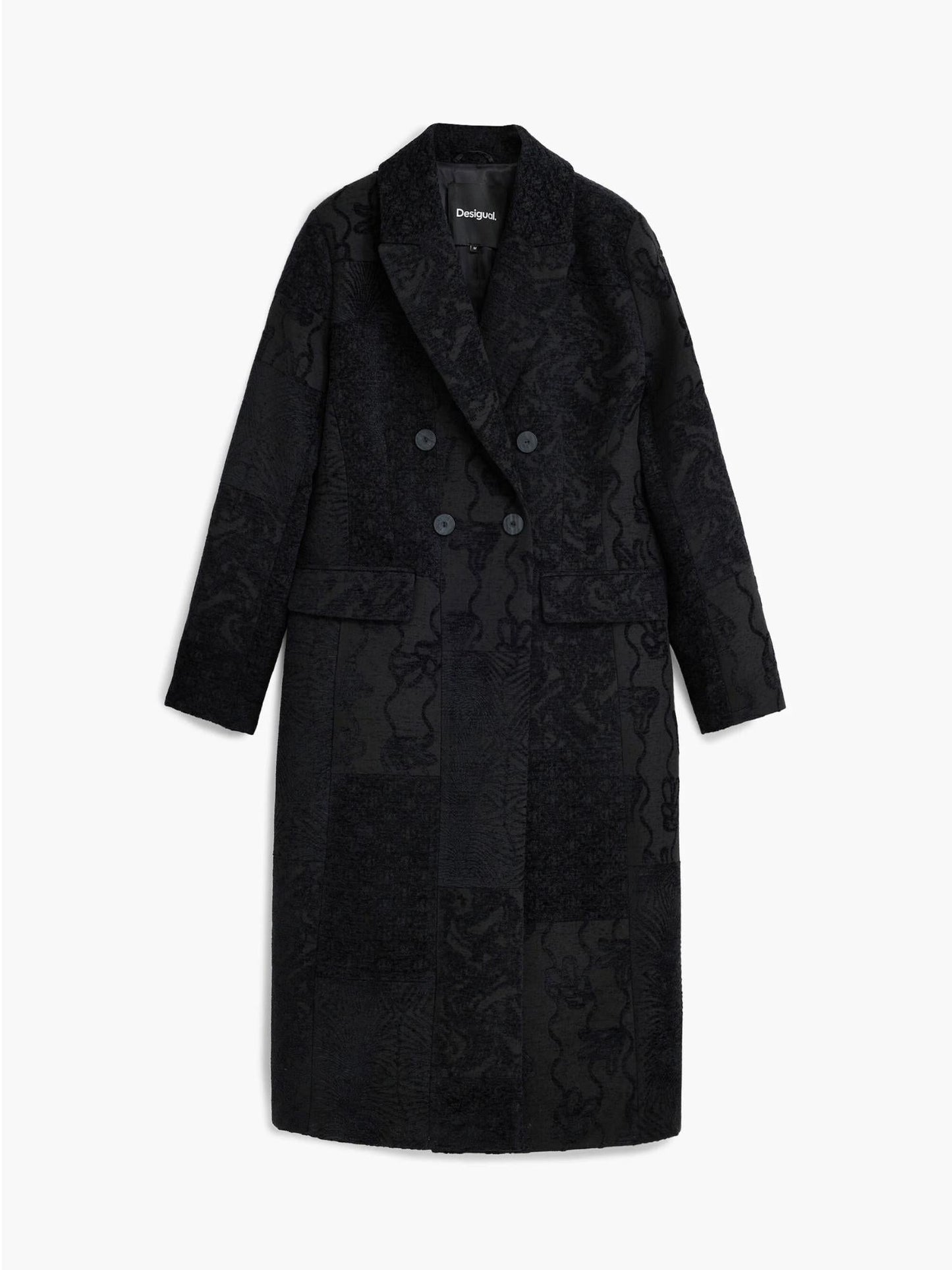 Desigual Cappotto nero a trama Donna