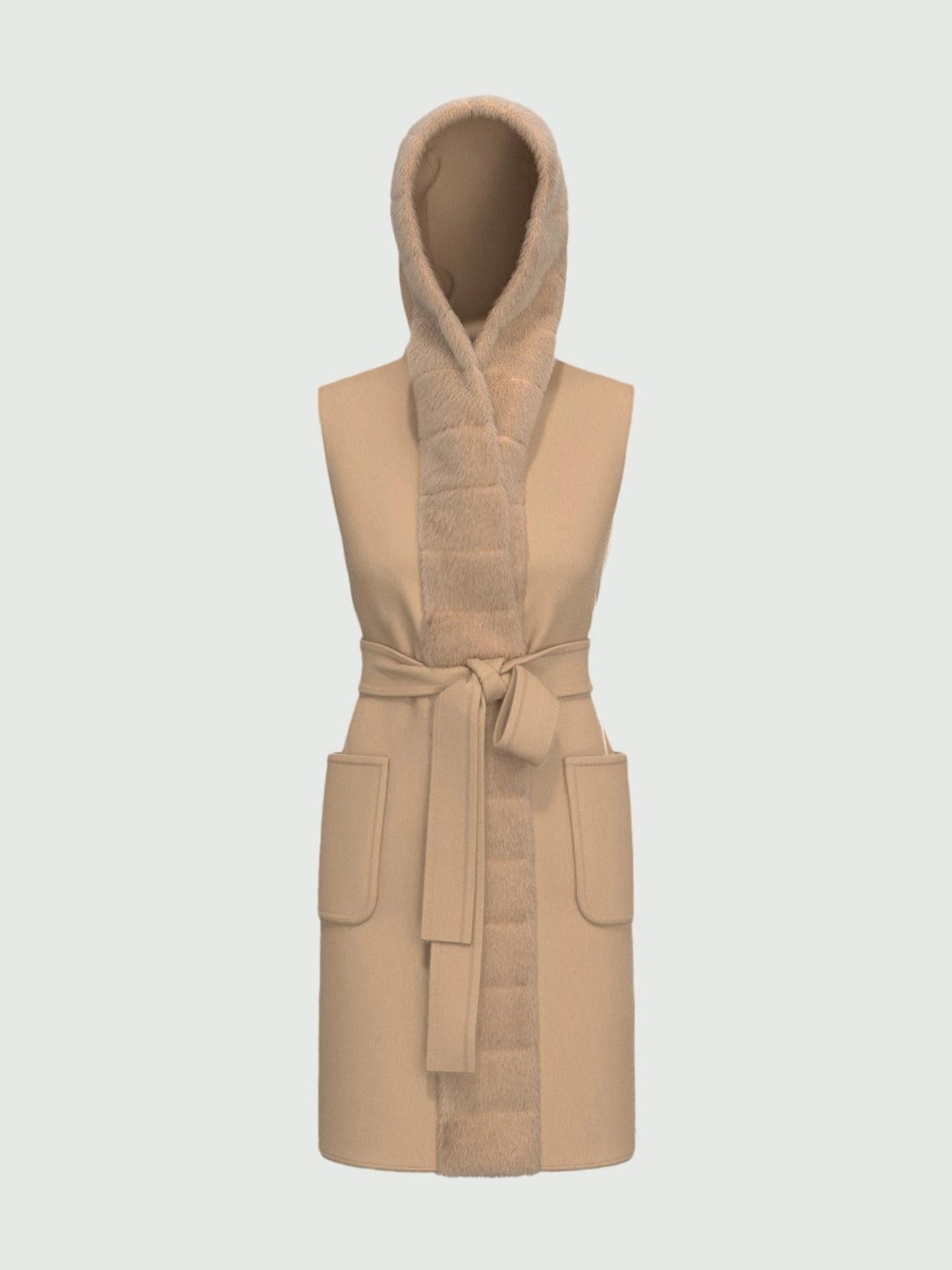 Emme Marella Gilet con cintura Donna Formosa Beige
