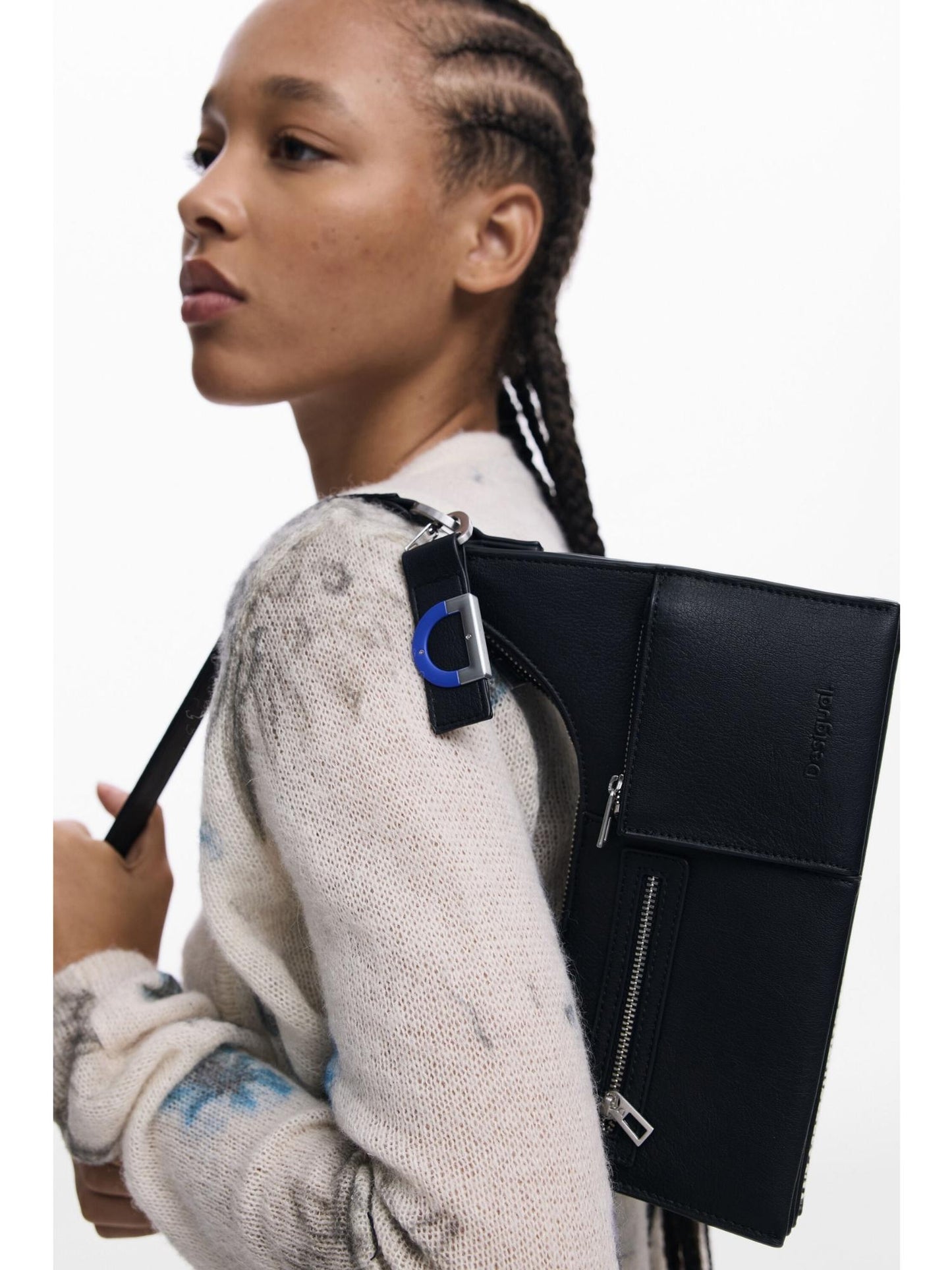 Desigual Piccola borsa bicolore rimovibile Donna Nero