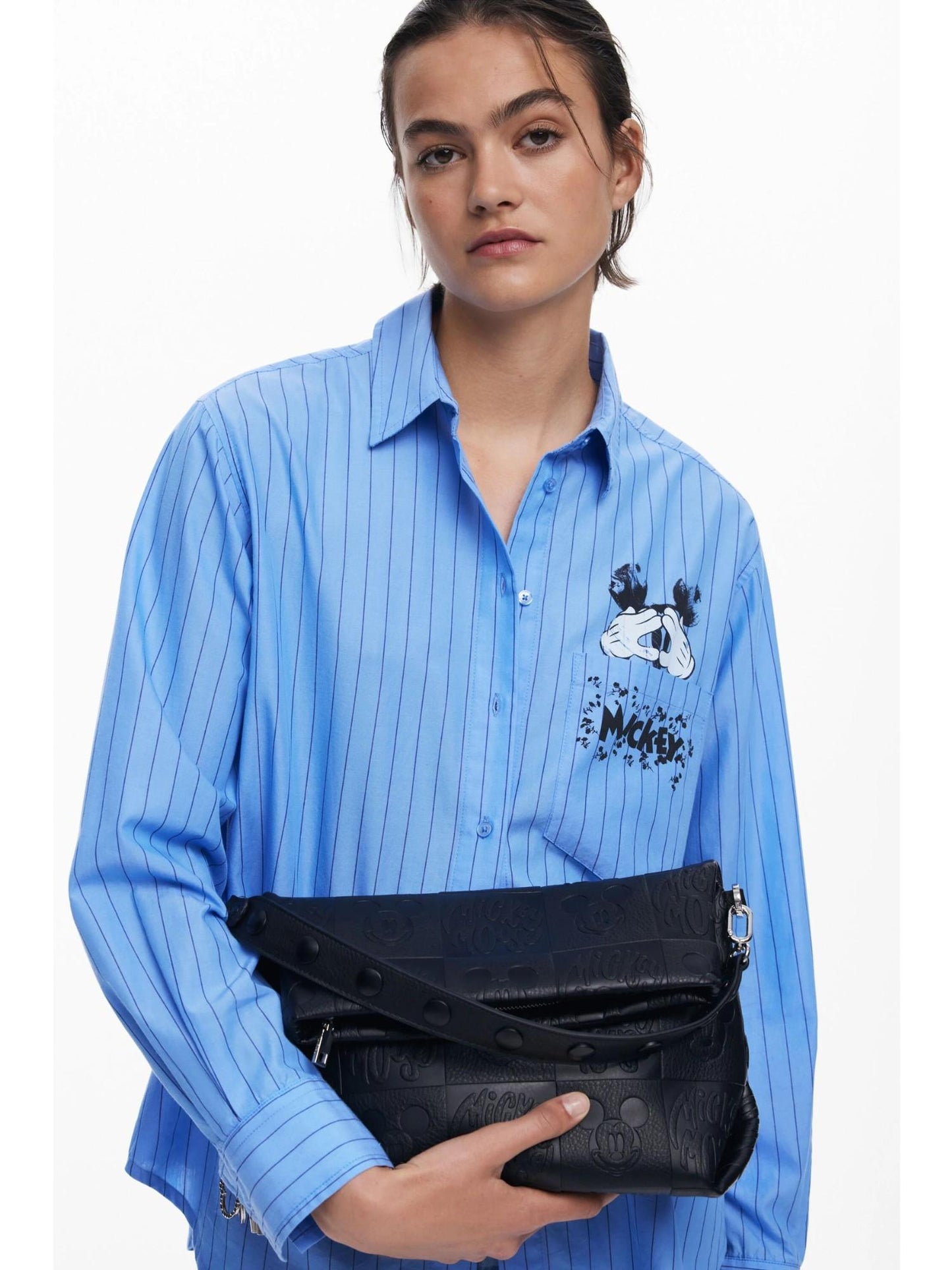 Desigual Borsa a tracolla effetto pelle Mickey media Donna Nero