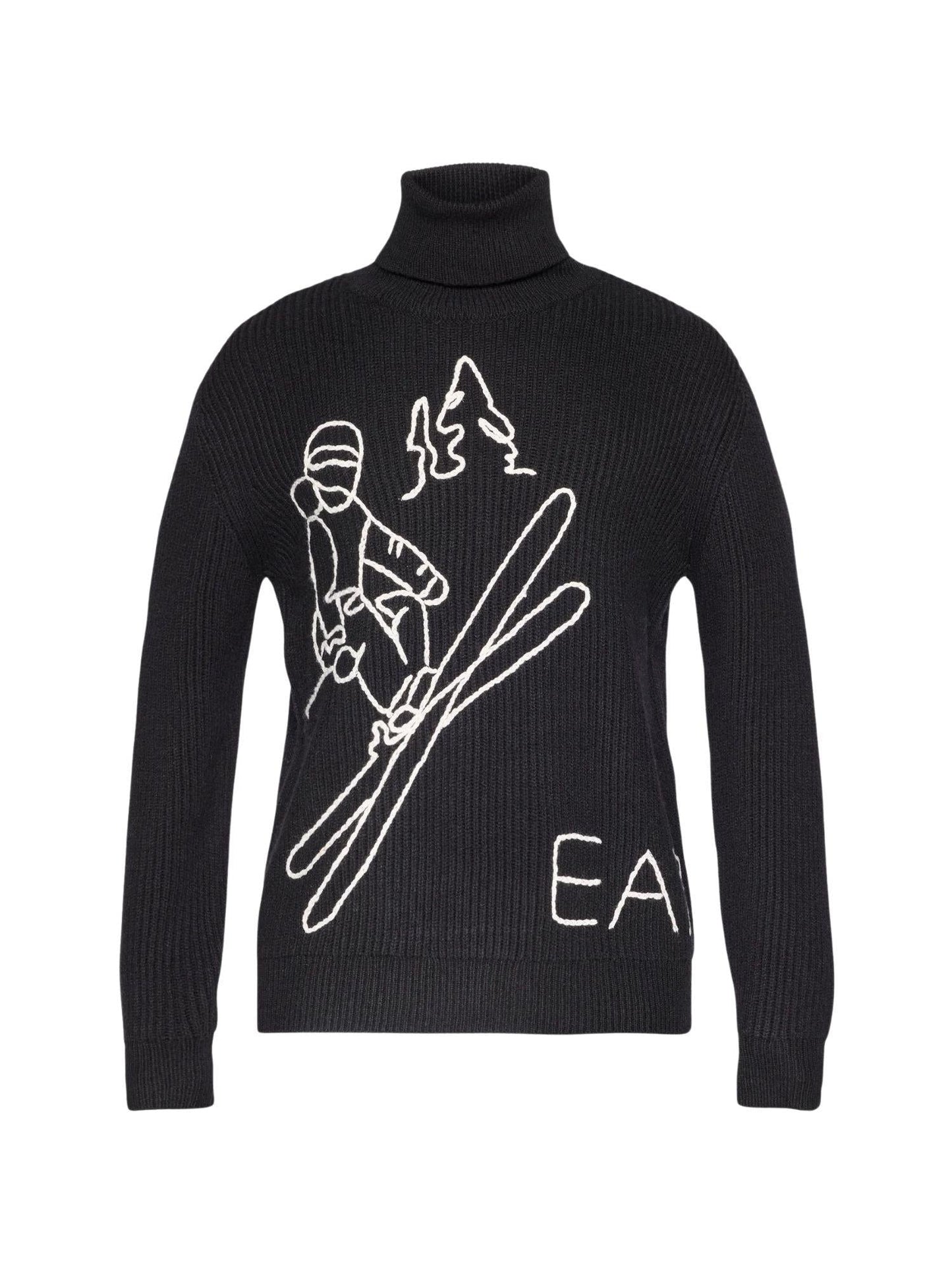 EA7 Emporio Armani Maglione Uomo Dolcevita Nero Regular Fit