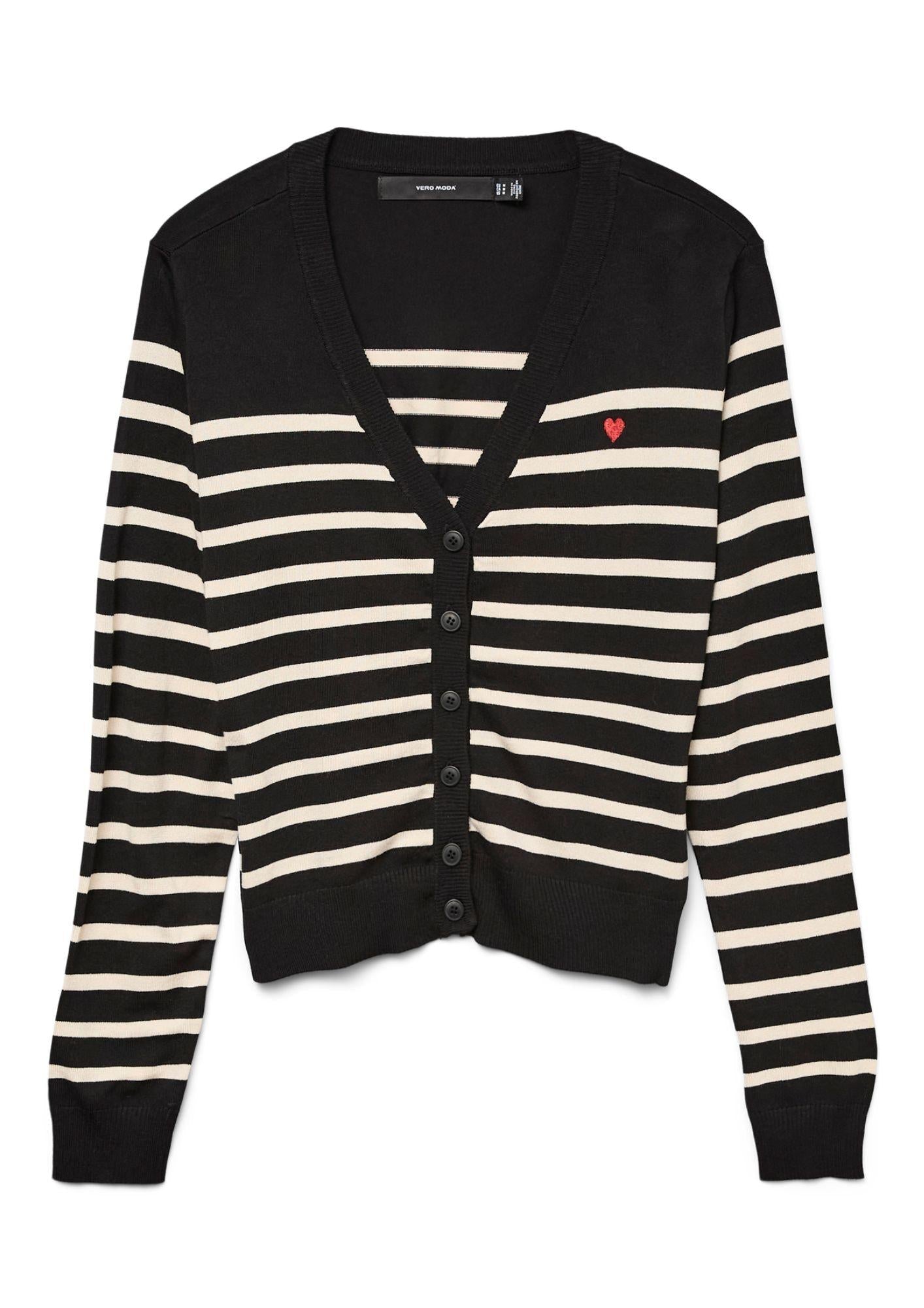 Vero Moda Cardigan Donna Nero e Bianco
