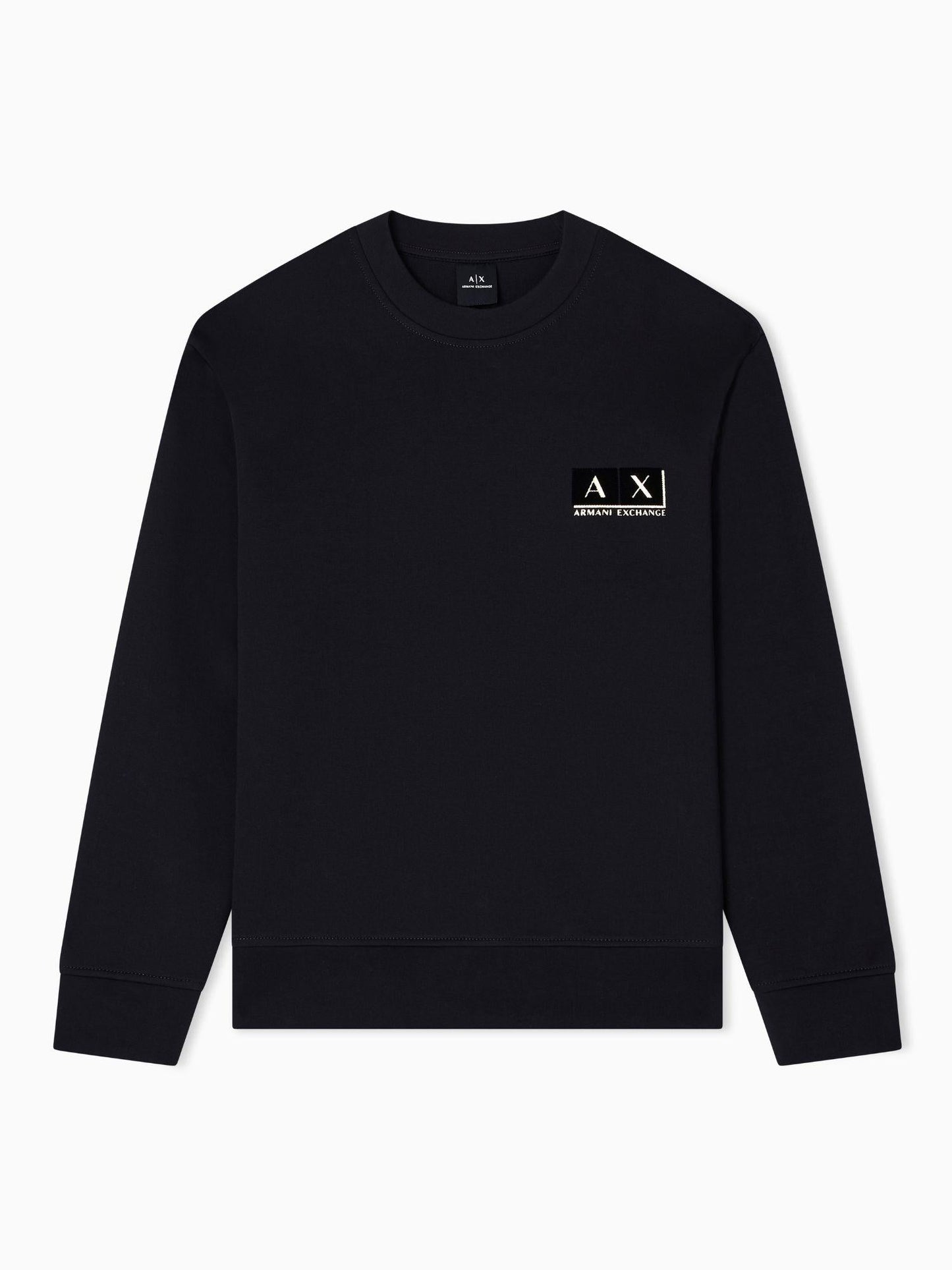 Armani Exchange Felpa Uomo Nera Girocollo in Cotone