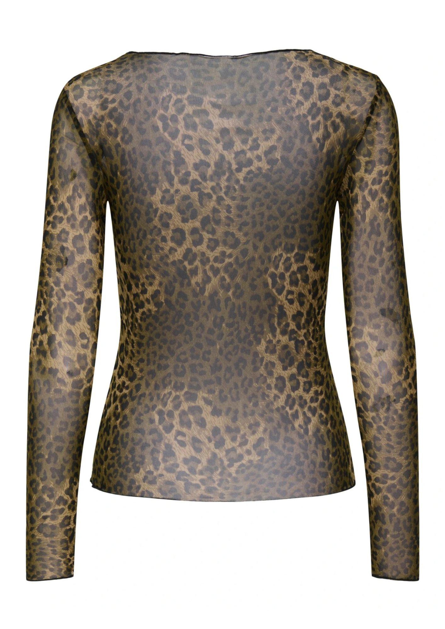Jacqueline De Yong Top Donna Elsa Marrone Animalier
