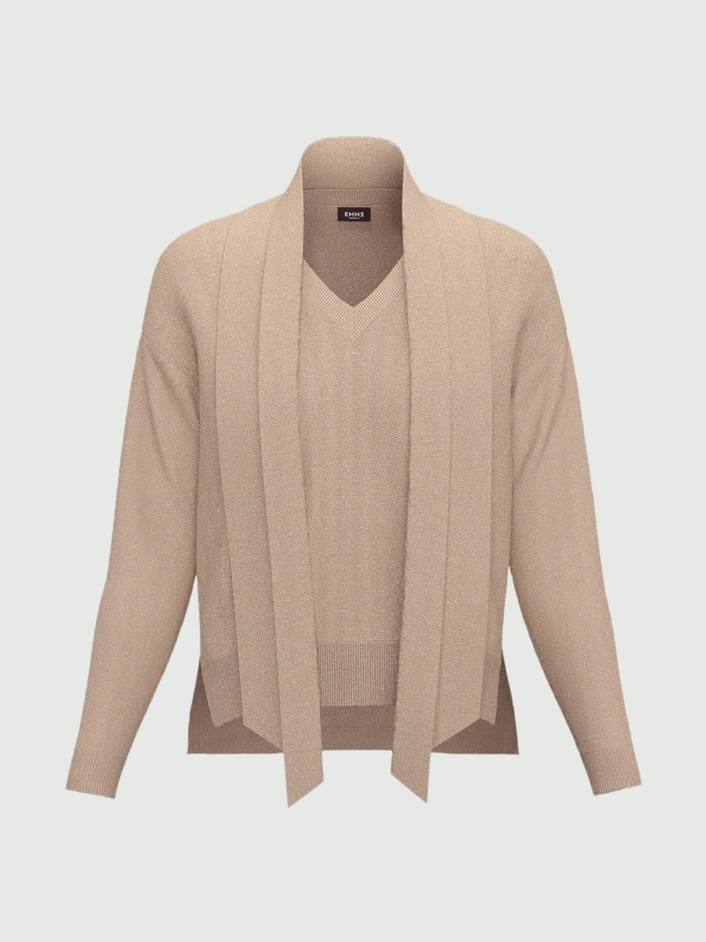 Emme Marella Maglia over con sciarpa Donna Eroico Beige