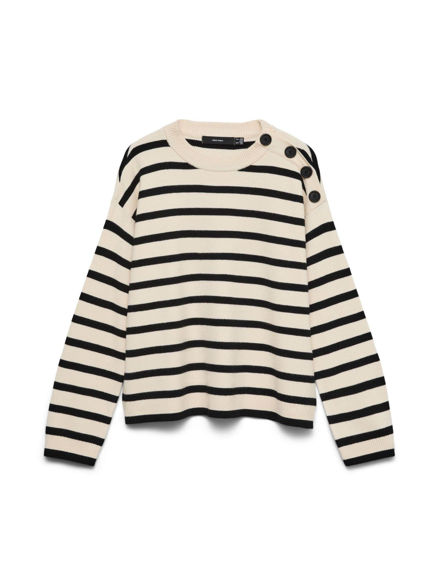 Vero Moda Maglione Donna Saba Bianco Panna E Nero