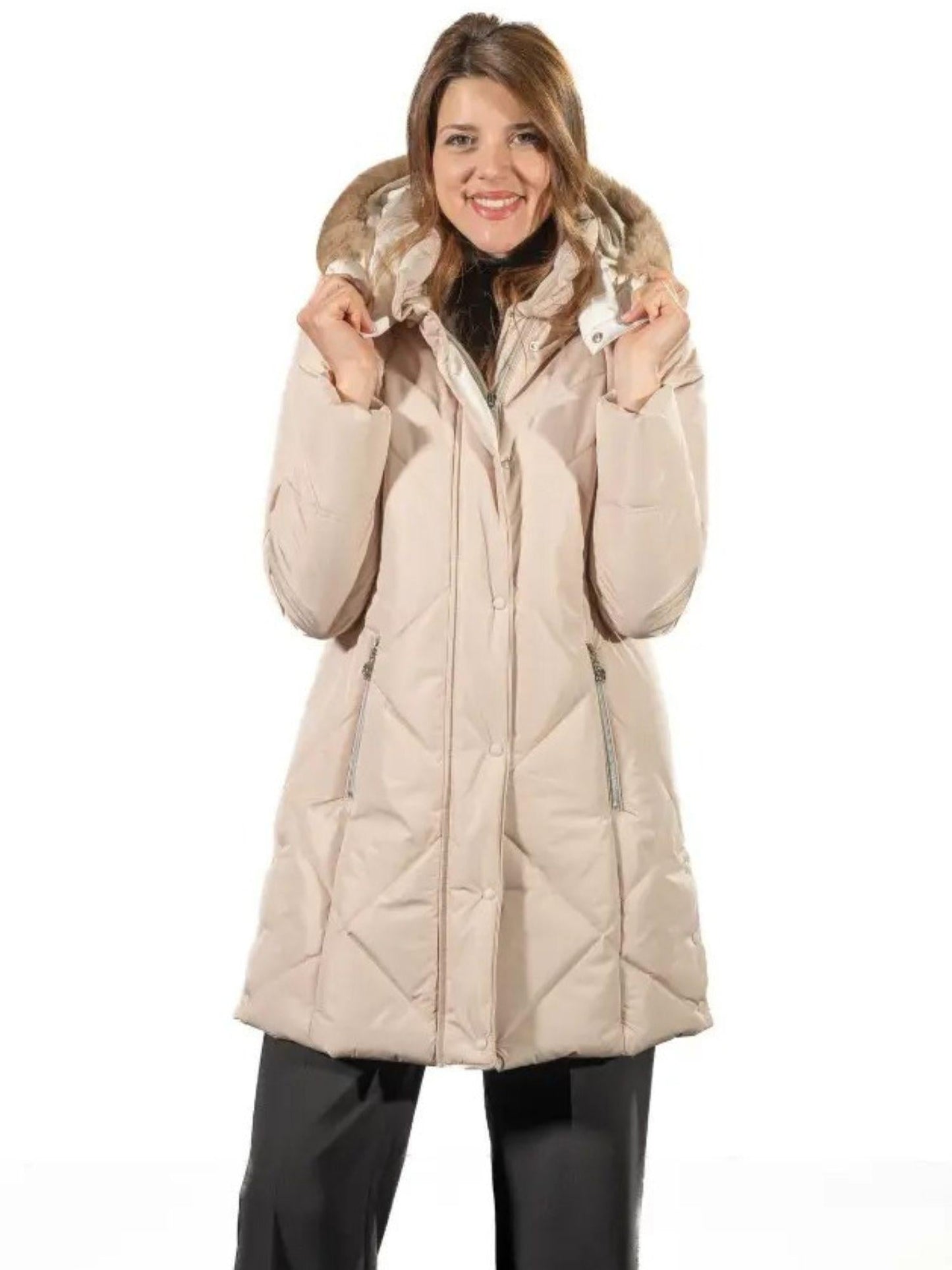 Satinette Giacca Invernale Donna Beige