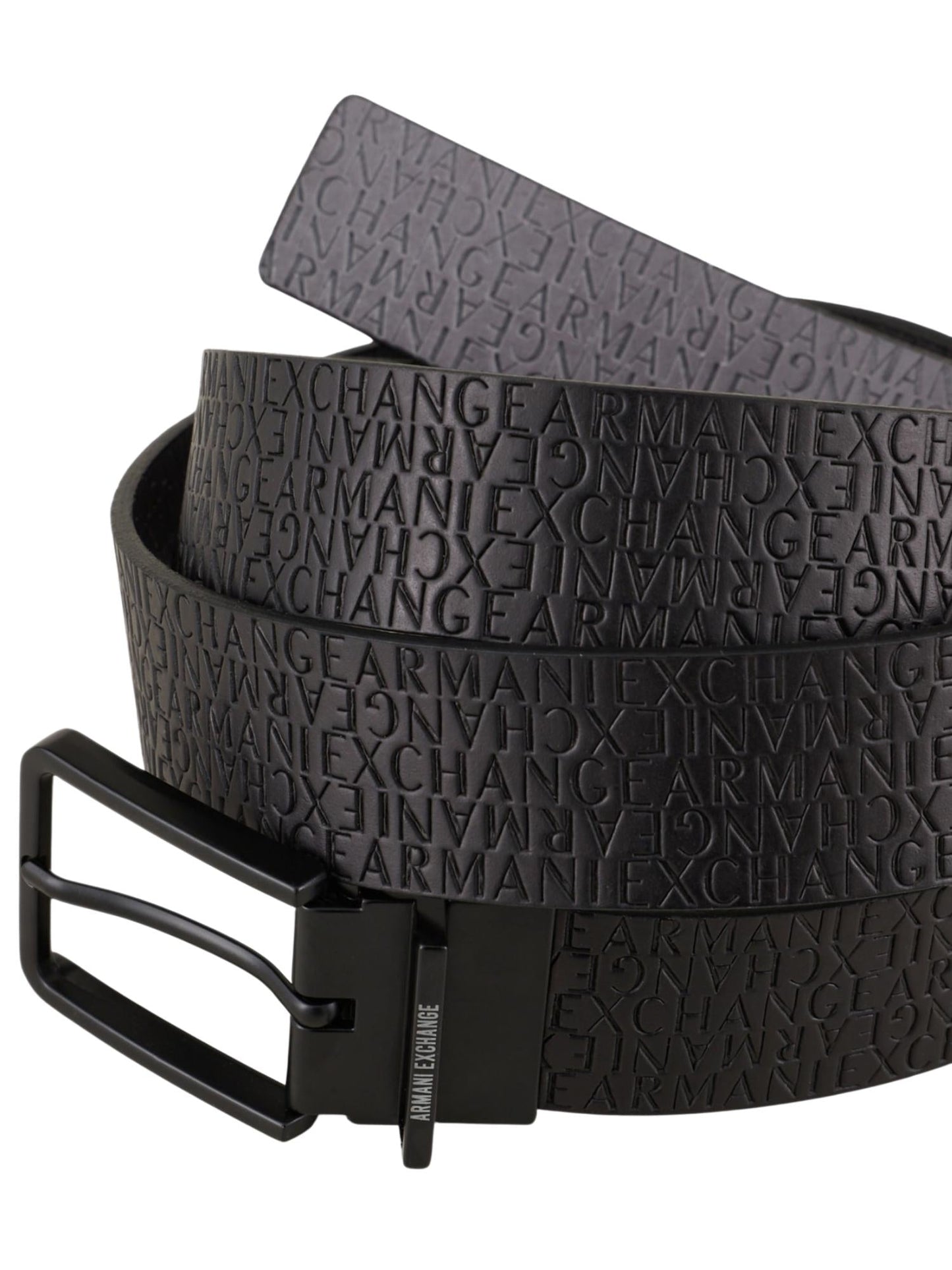 Armani Exchange Cintura Uomo Logo All-Over Reversibile Nero