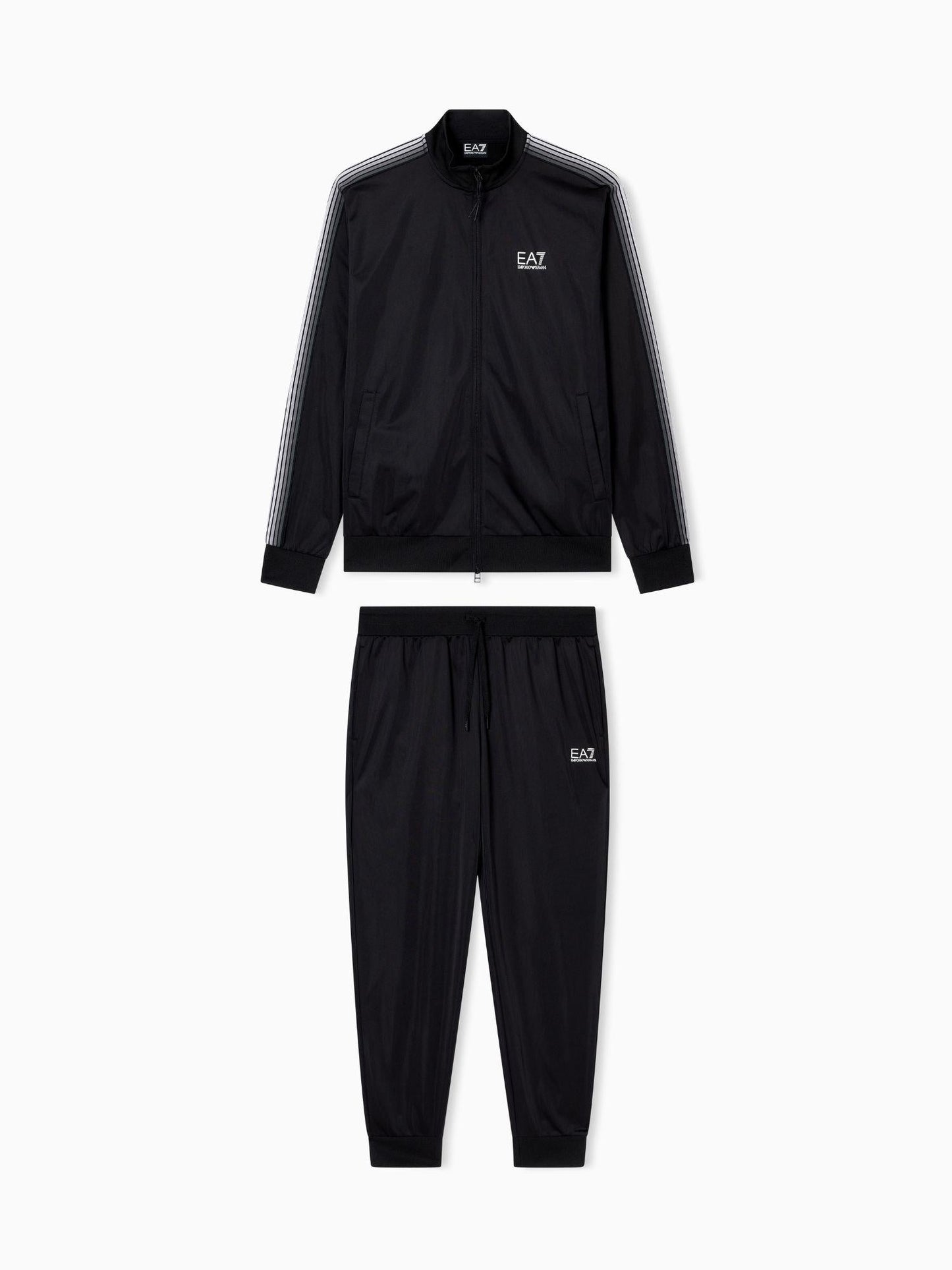 EA7 Emporio Armani Tuta Uomo 7 Lines In Tessuto Tecnico Riciclato Nero