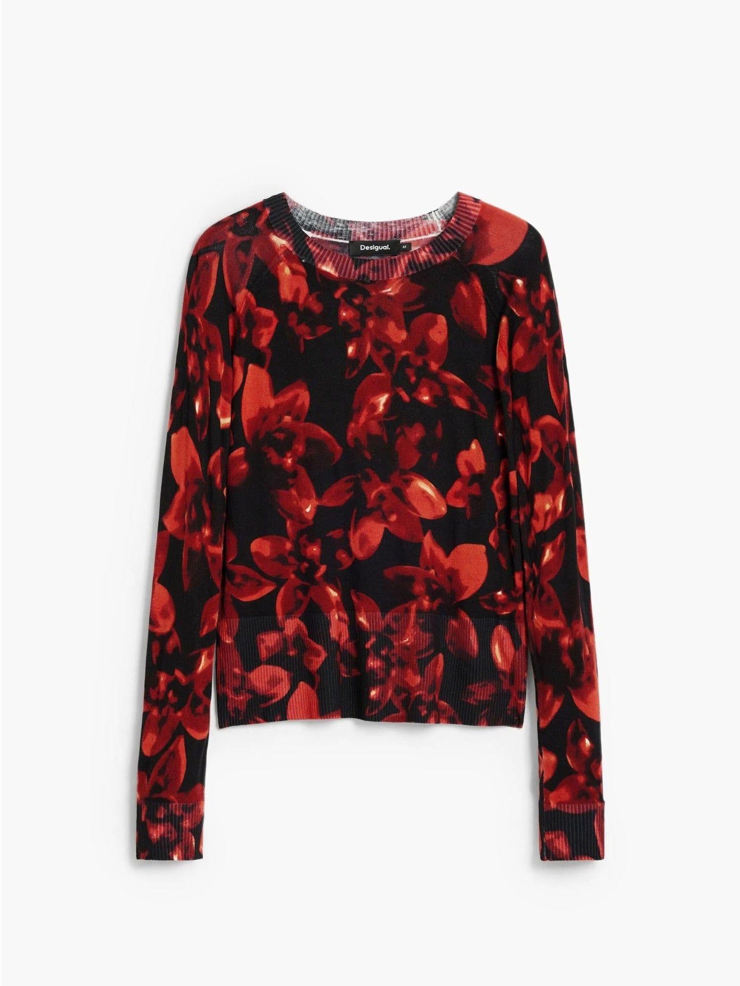 Desigual Maglione leggero a fiori Donna Nero