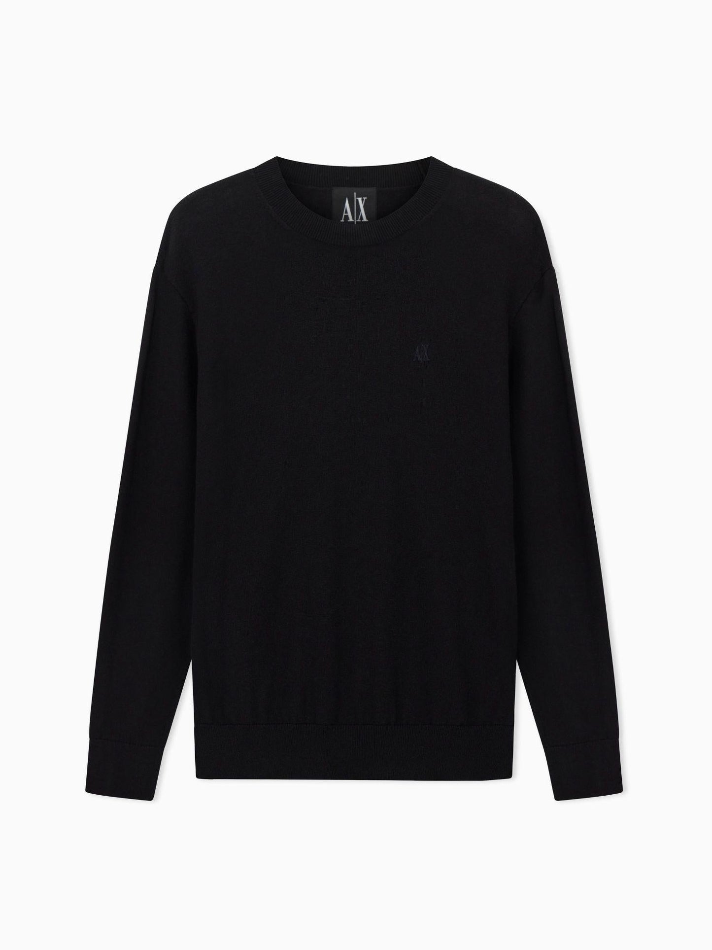 Armani Exchange Maglione girocollo in misto cotone Uomo Nero