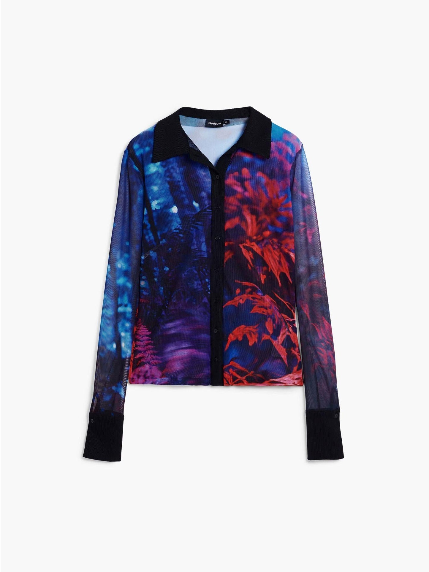 Desigual Maglietta abbottonata in chiffon Donna Nero