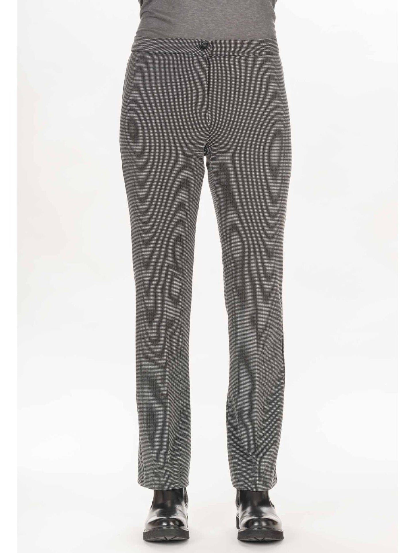 Diana Gallesi Pantalone Donna Nero e Latte a Quadretti