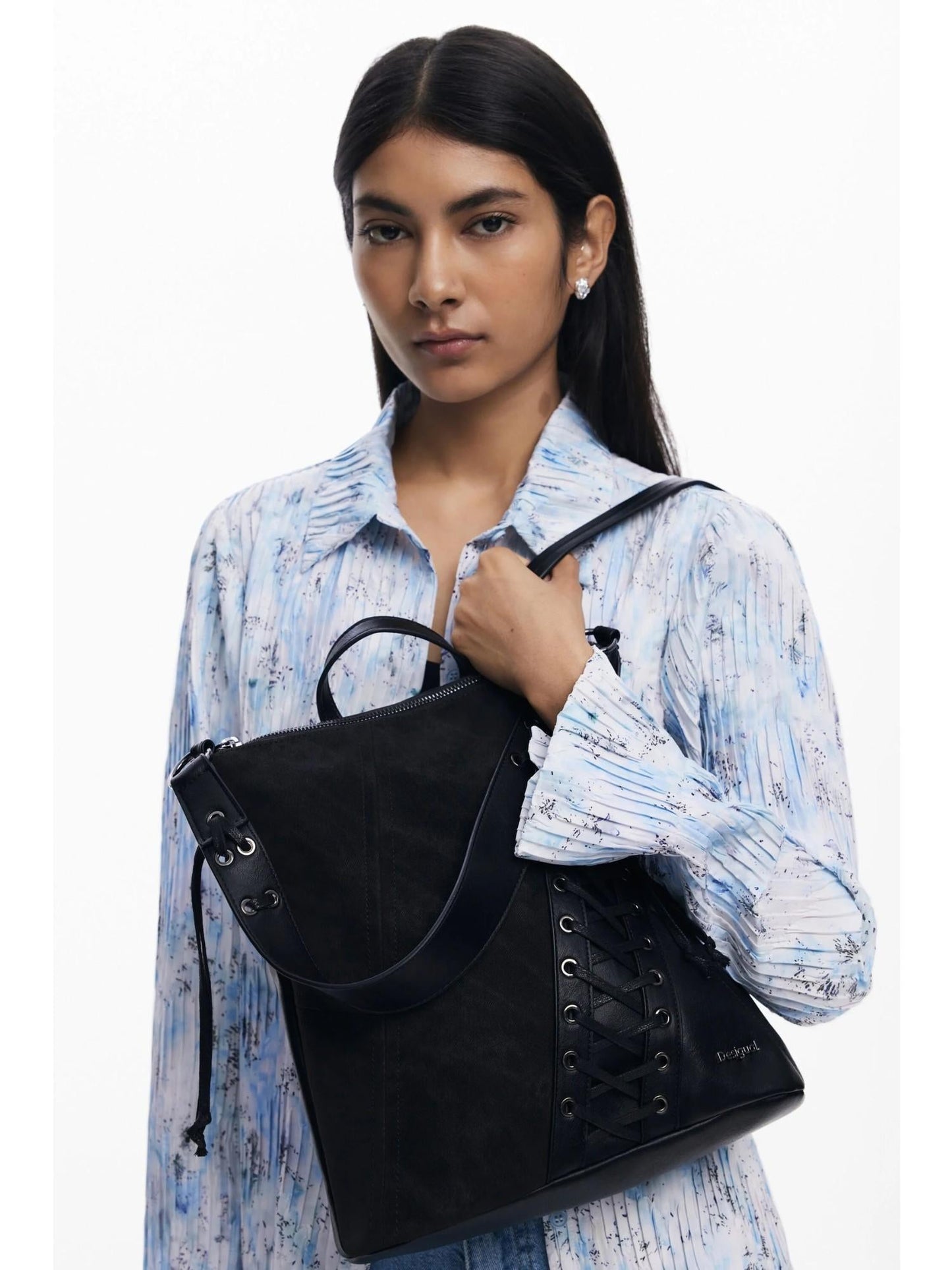 Desigual Zaino effetto pelle corsetto piccolo Donna Nero