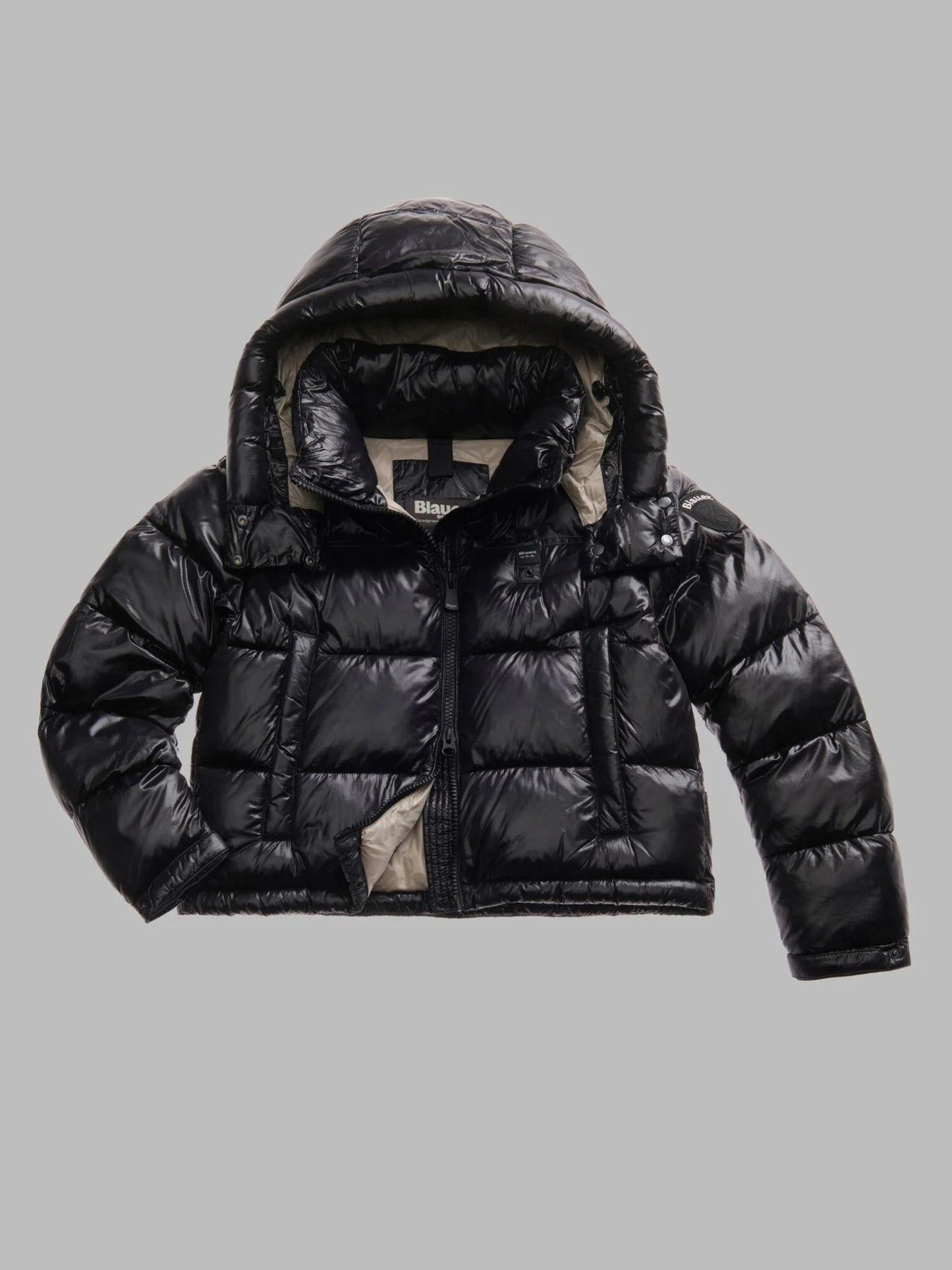 Blauer Giacca Invernale Donna Gloria Nera con Interno Beige
