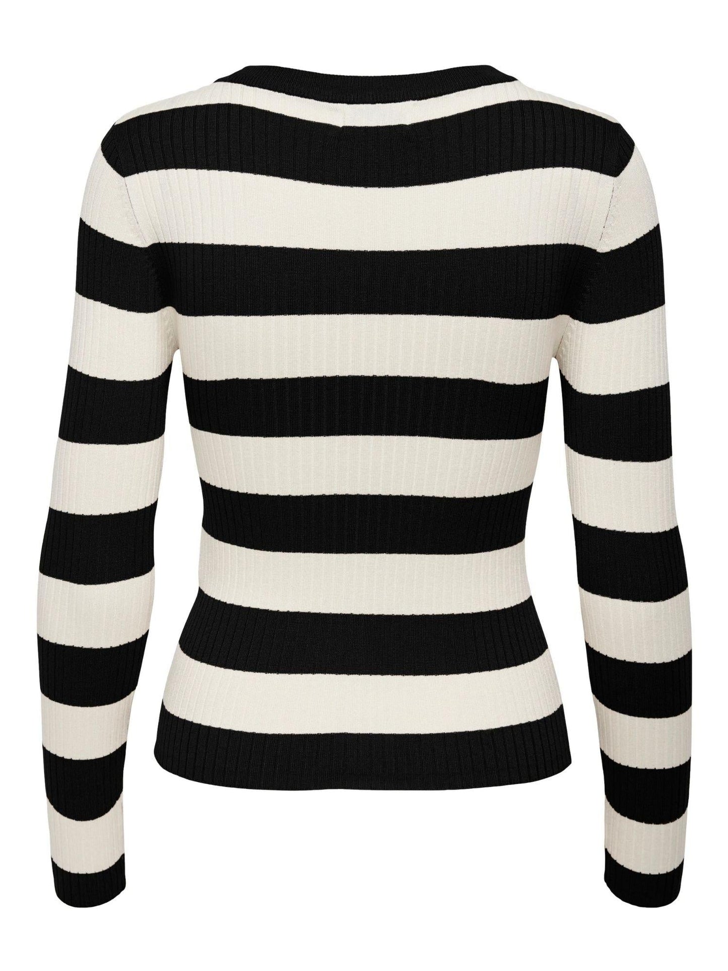 Jacqueline De Yong Maglione Donna Plum Nero Eggnog Stripes