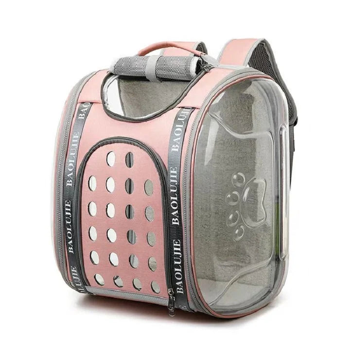 Zaino Trasportino per animali domestici per gatti e cuccioli di piccola taglia marsupio per gatti con ventilazione completa Rosa