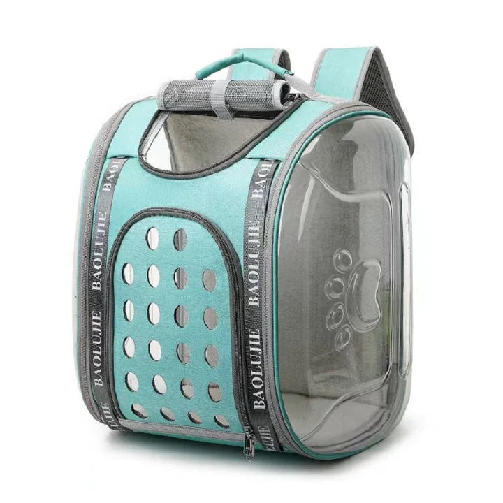 Zaino Trasportino per animali domestici per gatti e cuccioli di piccola taglia marsupio per gatti con ventilazione completa Ciano