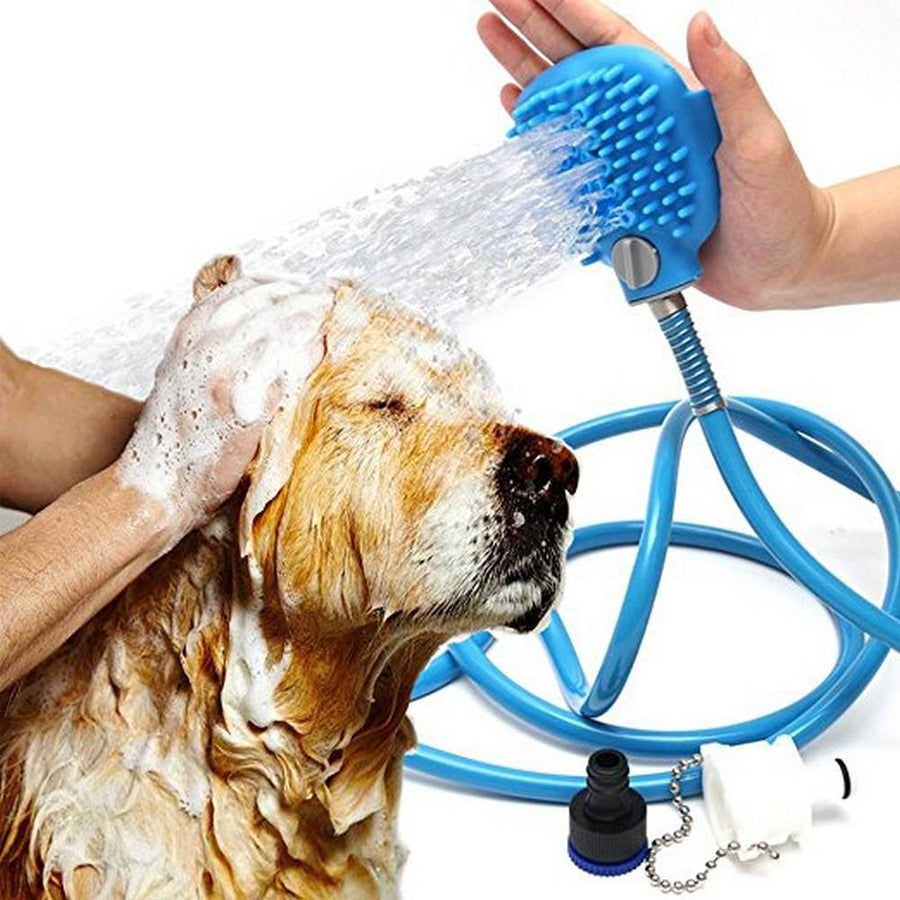 Pet Bathing Tool Tubo Con Spazzola Pulizia Bagno Cane Cani Gatto Massaggio Peli