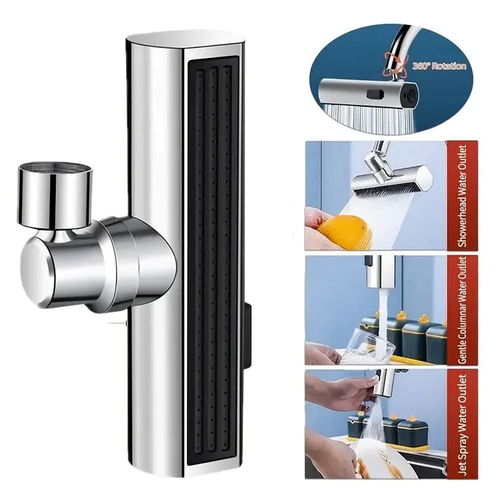 Rubinetto da Cucina 3 in 1 multifunzionale a cascata rotazione a 360 con 3 getti