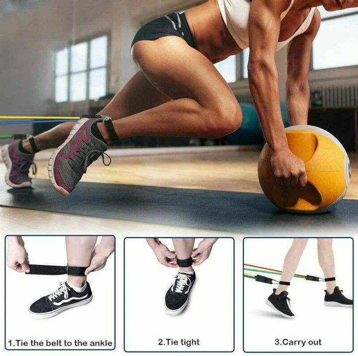 Kit 11 pezzi Elastici Fitness Set Fasce di Resistenza 5 Bande Elastiche Bicipiti Elastici da Pilates Elastico Fitness Estensori Pettorali Lattice Allenamento Casa