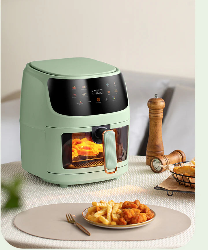 Friggitrice ad aria display digitale 8 litri cestello trasparente 2400watt