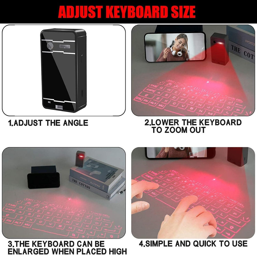 Tastiera Bluetooth Laser Wireless Proiezione Virtuale Tastiera Portatile compatibile con IOS Android Smart Phone Pad Tablet PC Notebook