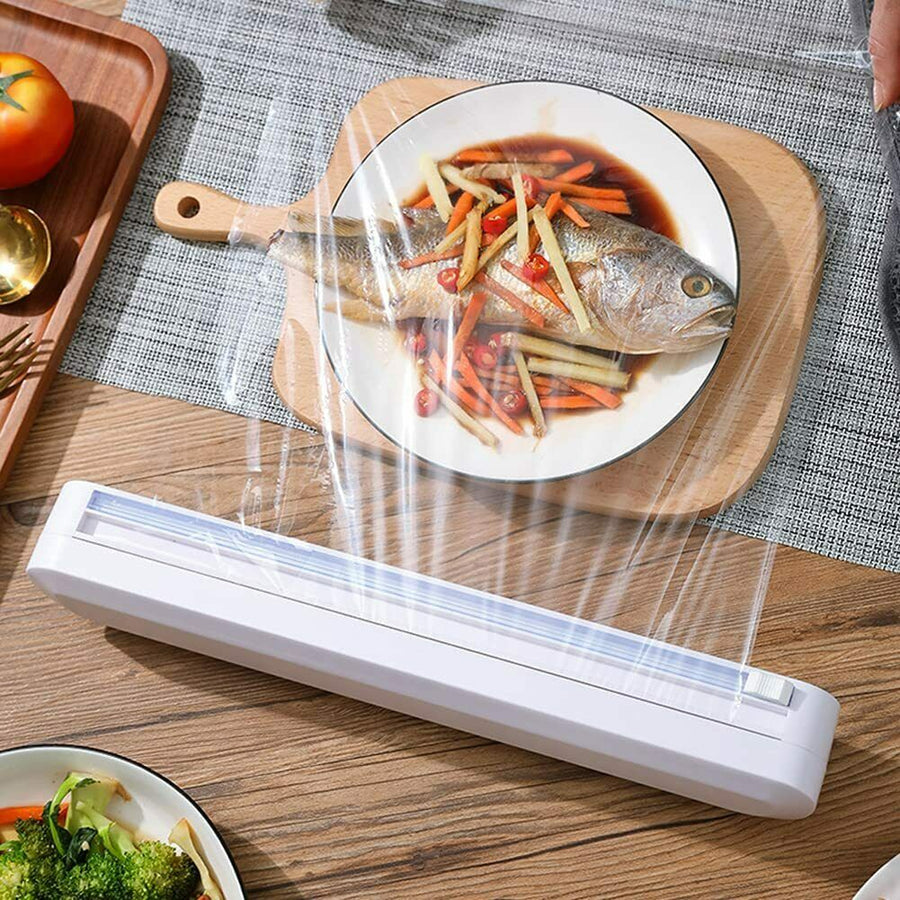 Dispenser taglierina da cucina porta rotolo pellicola alluminio per alimenti