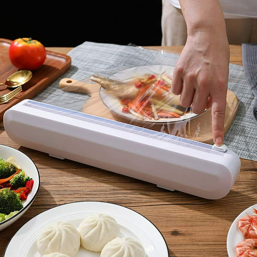 Dispenser taglierina da cucina porta rotolo pellicola alluminio per alimenti