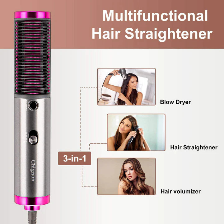Piastra Per Capelli Spazzola Ad Aria Lisciante 3in1 Elettrica Volumizzante 3 Velocità