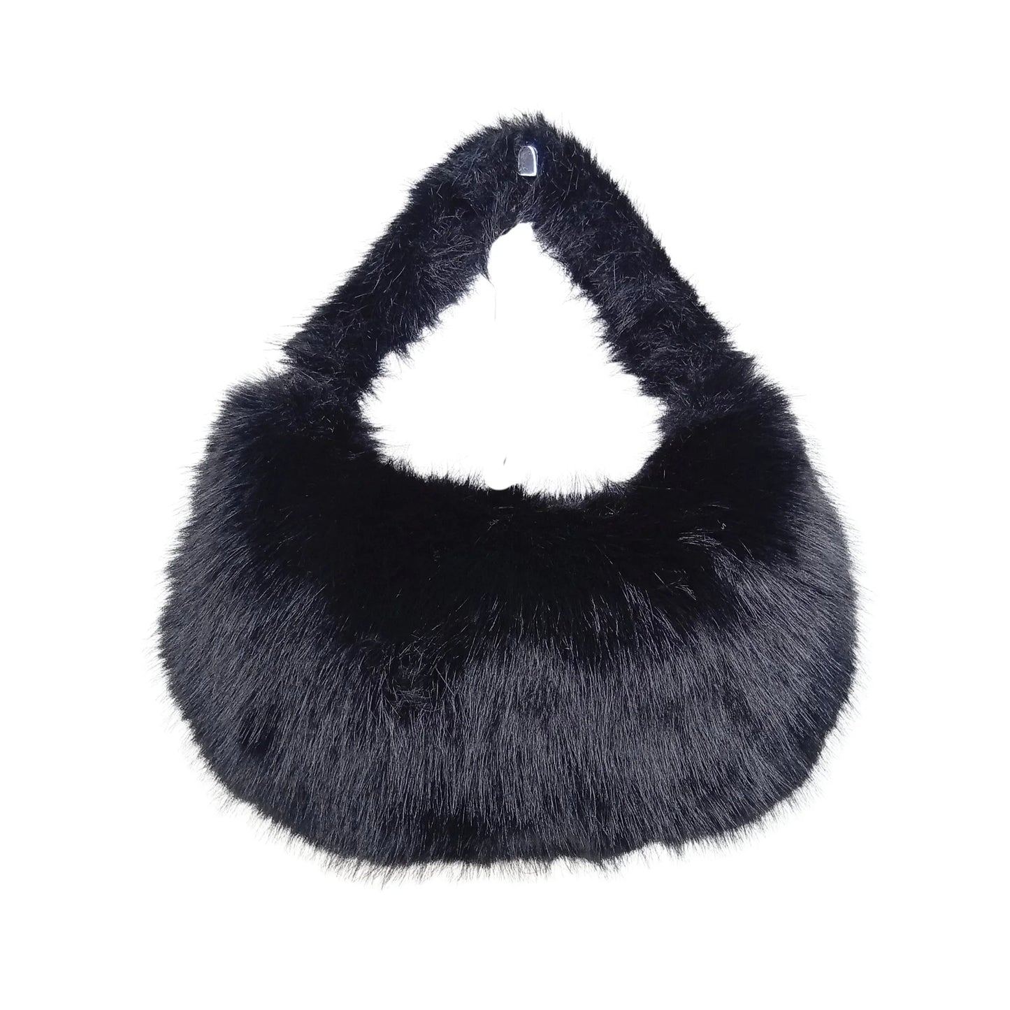 Vanilla faux-fur mini hobo handbag MS-2167