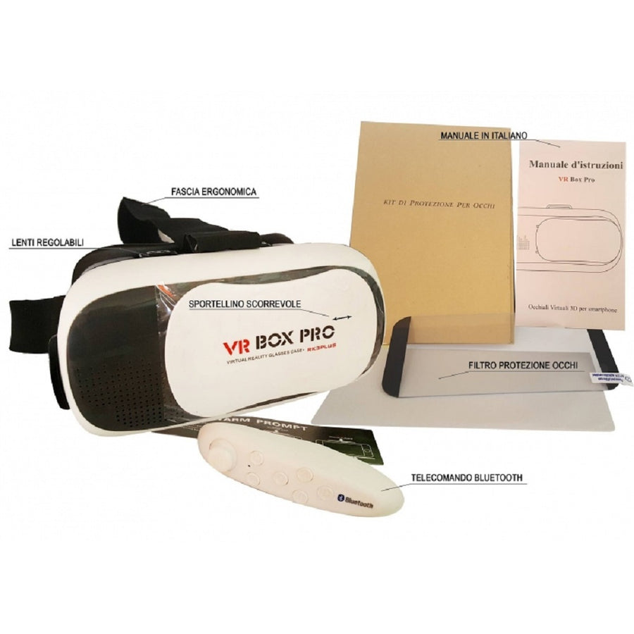 Vr-box Pro Con Telecomando Bluetooth Con Manuale E Vetro