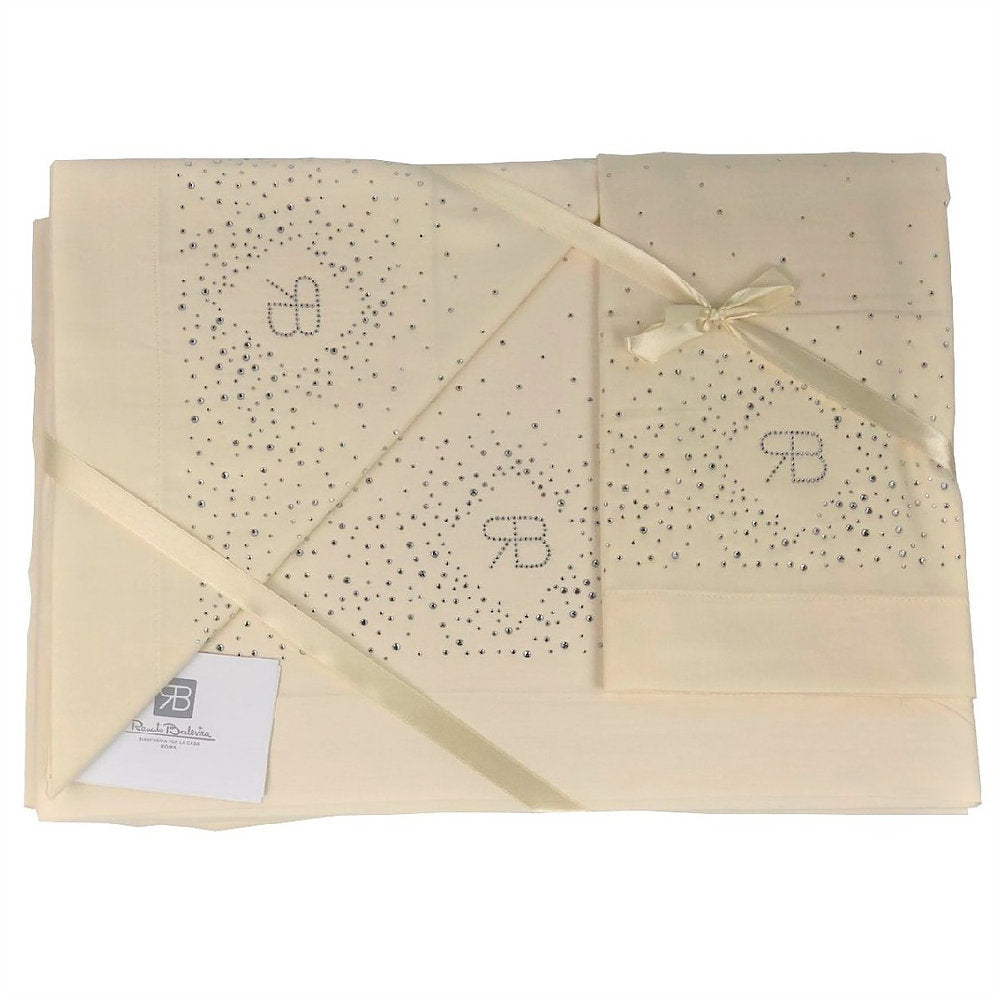 Completo Lenzuola Letto Matrimoniale Strass Renato Balestra Strass due piazze
