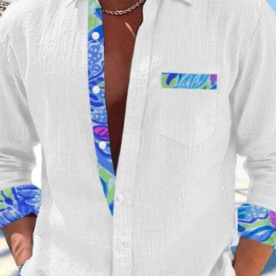 Men's 3D Printed Casual Slim Shirt