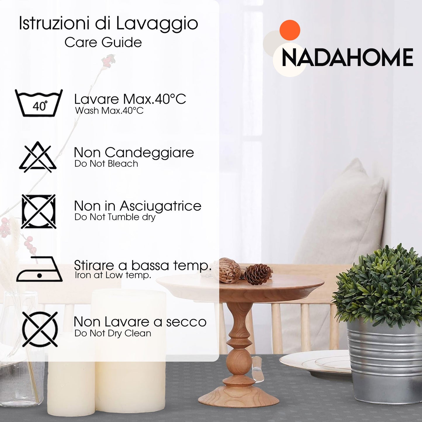 Tovaglia Servizio da Tavola + Tovaglioli 18 Posti Damina in Cotone 0542