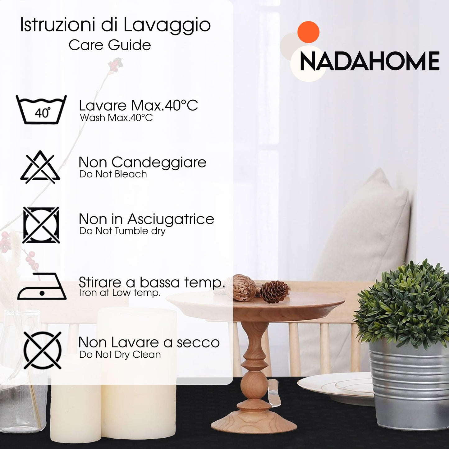 Tovaglia Servizio da Tavola + Tovaglioli 18 Posti Damina in Cotone 0542