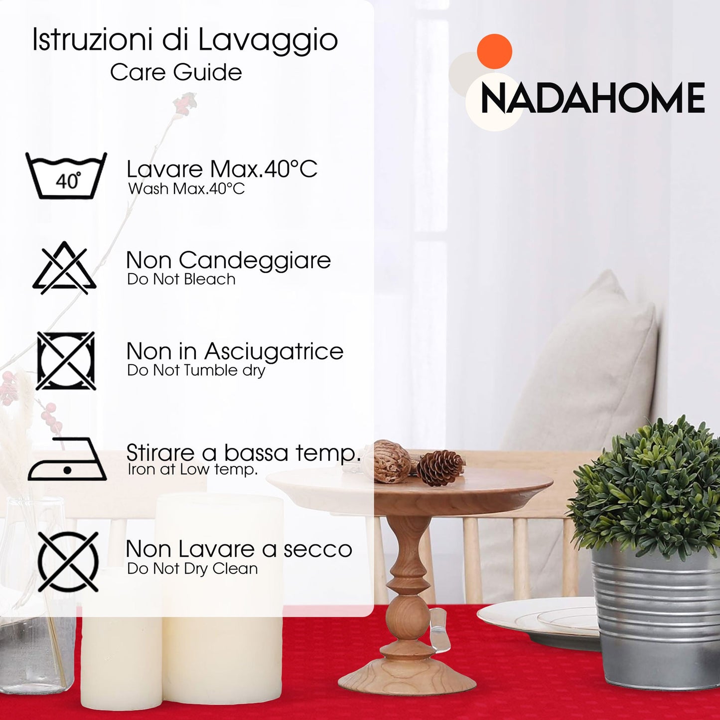 Tovaglia Servizio da Tavola + Tovaglioli 12 Posti Damina in Cotone 0543