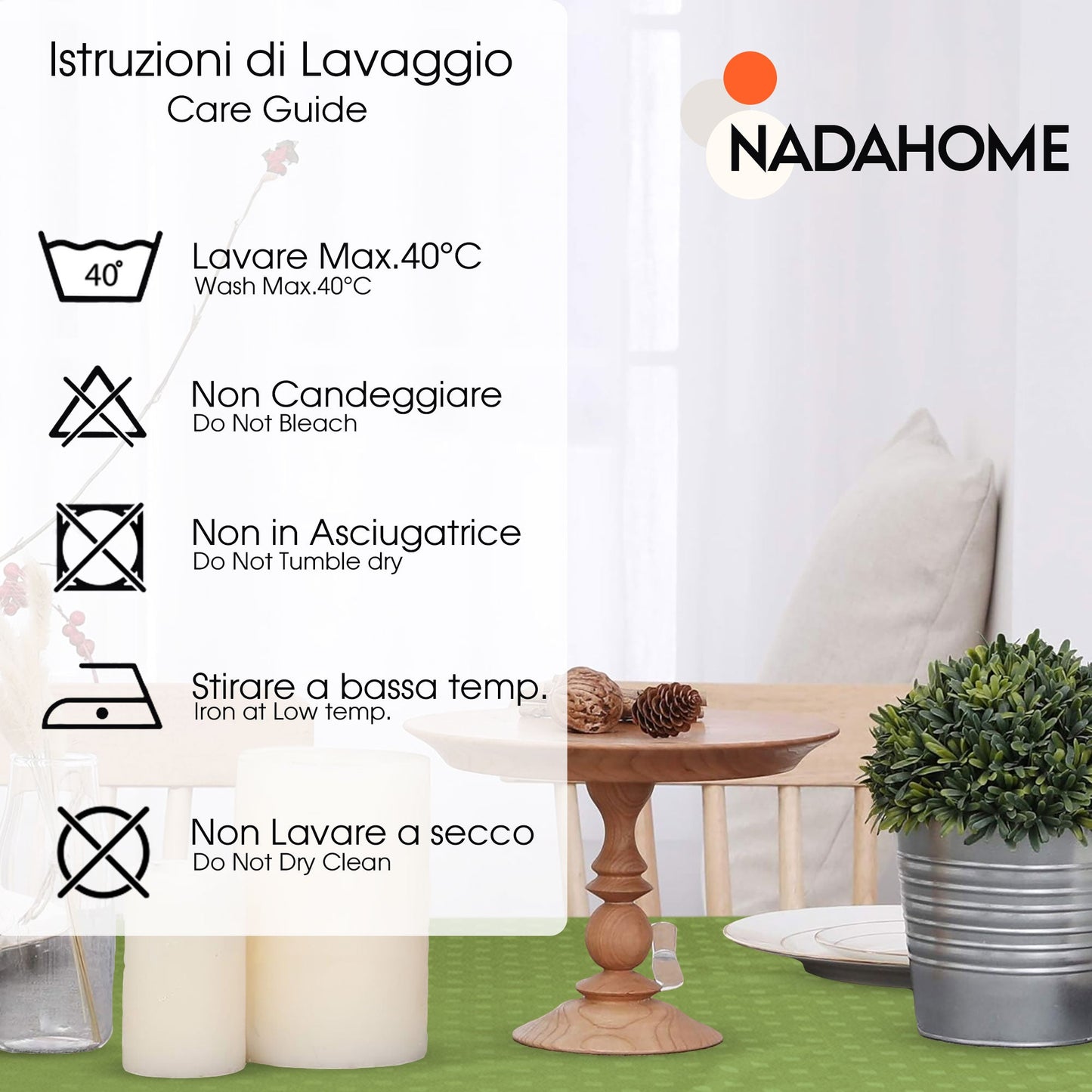 Tovaglia Servizio da Tavola + Tovaglioli 12 Posti Damina in Cotone 0543